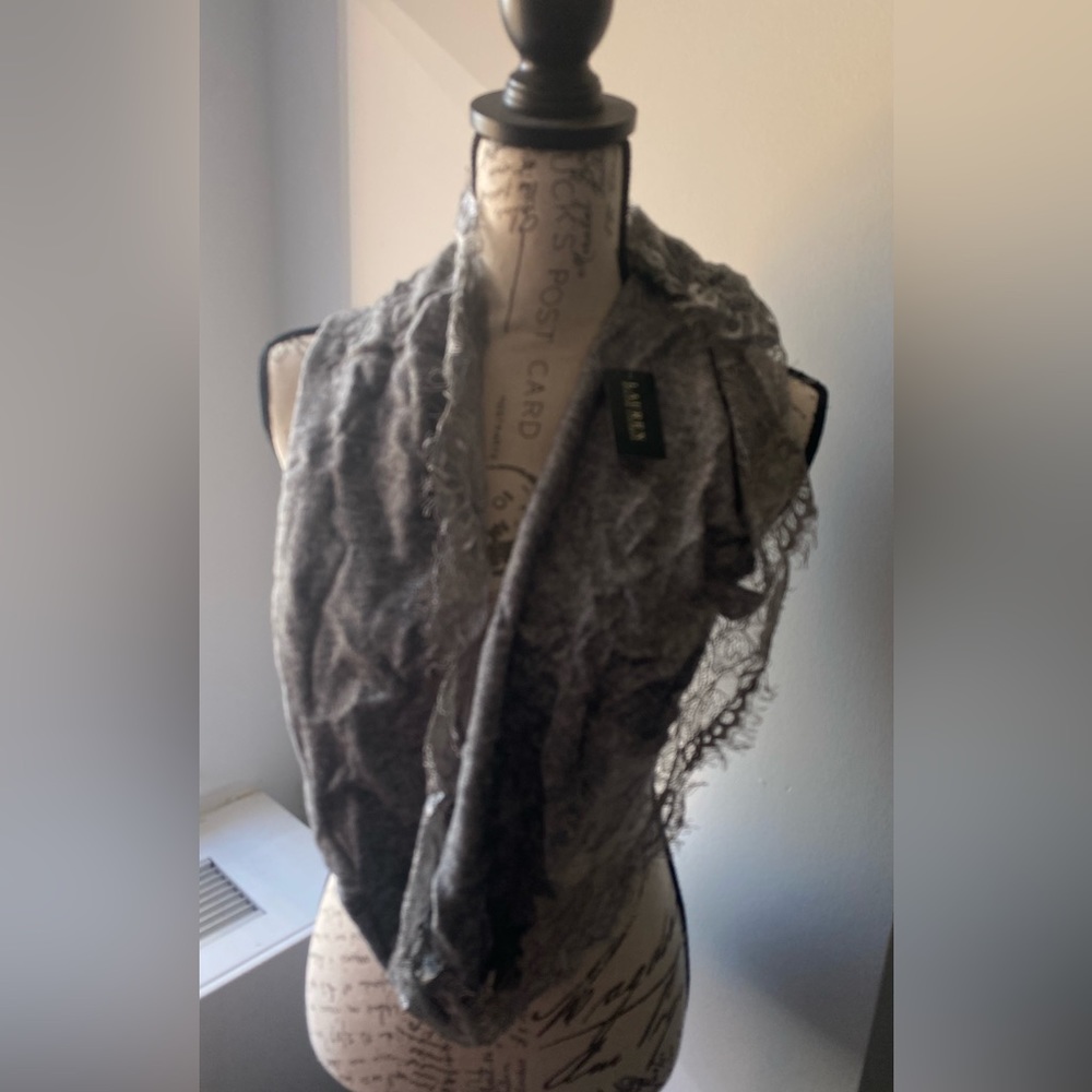 Lauren by Ralph Lauren Lace Trimmed Infinity Scarf